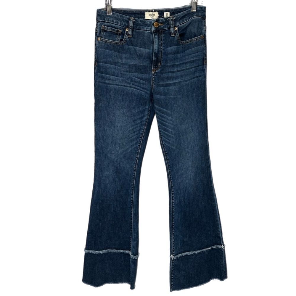 Miss Me High Rise Super Flare Heaven Jeans Frayed Hem Size 28x34